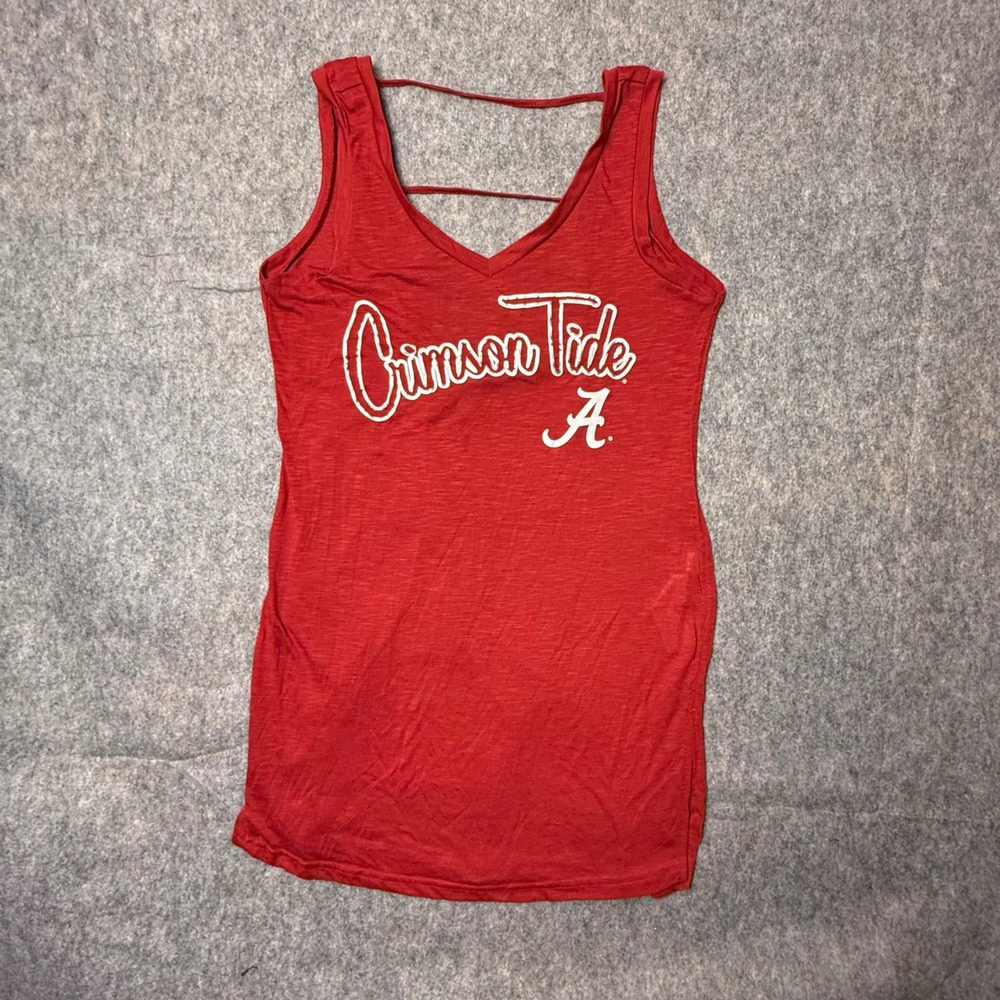 G-III 4Her Alabama Crimson Tide Womens Tank Top M Red Strappy Back Slub Knit